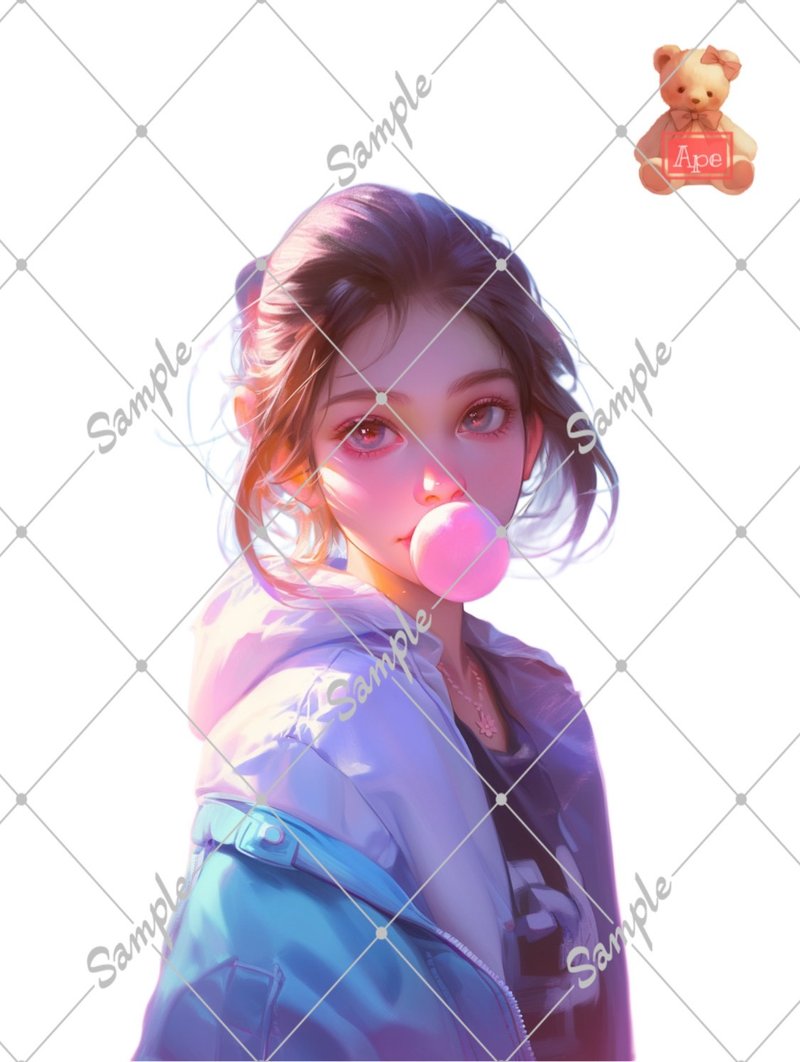 原创人物贴纸 装饰贴纸 内含 5 张 - 贴纸 - 纸 