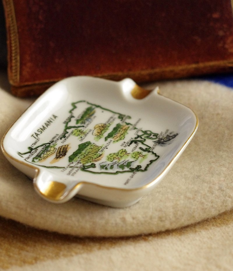 古董陶瓷烟灰缸 澳洲  JAPAN制 TASMANIA W807M - 其他 - 其他金属 银色