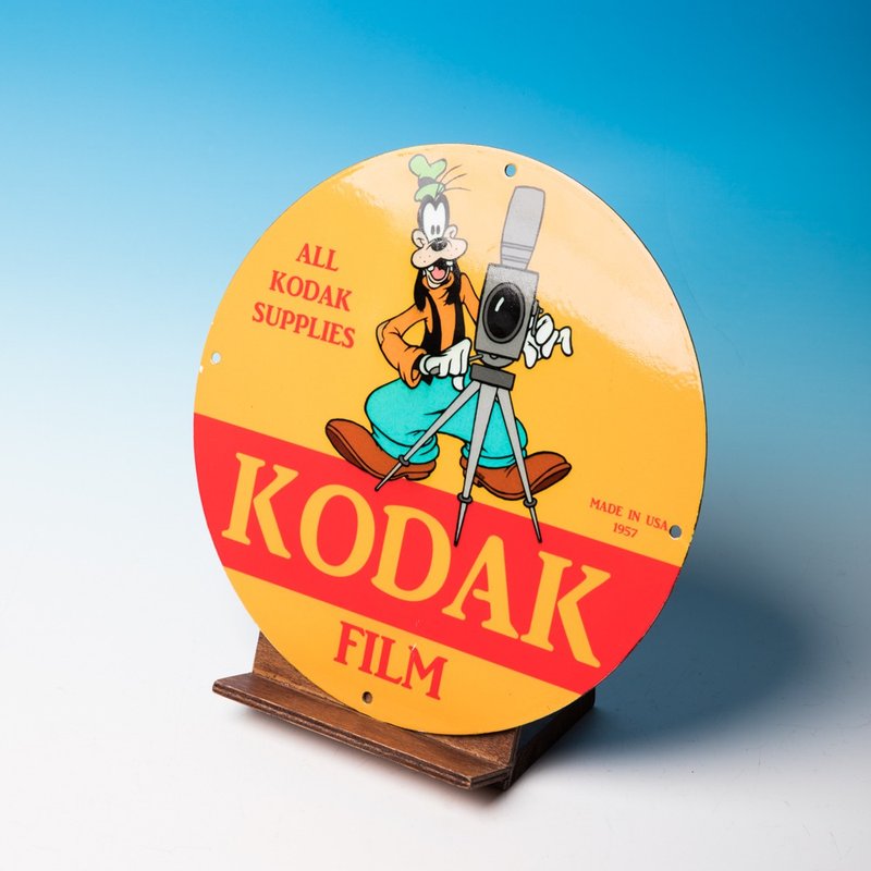 桑惠商号 KODAK柯达 X Disney 高飞狗1957s古董珐琅铁牌 - 摆饰 - 珐琅 多色