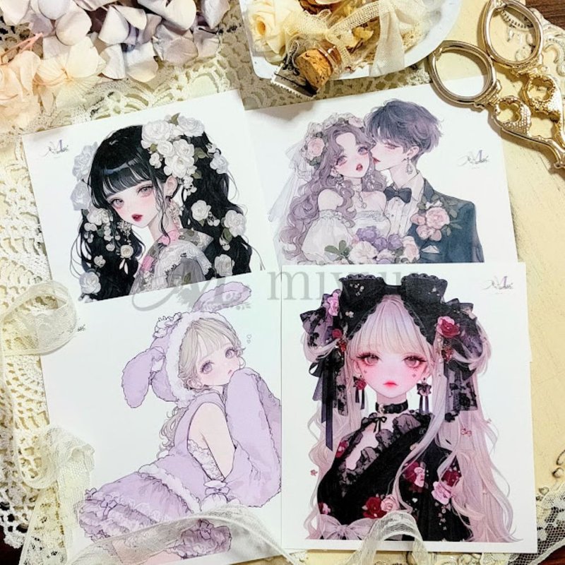 贴纸 原创贴纸 人物贴纸 原创贴纸 女孩贴纸 装饰贴纸 可爱 - 贴纸 - 纸 蓝色