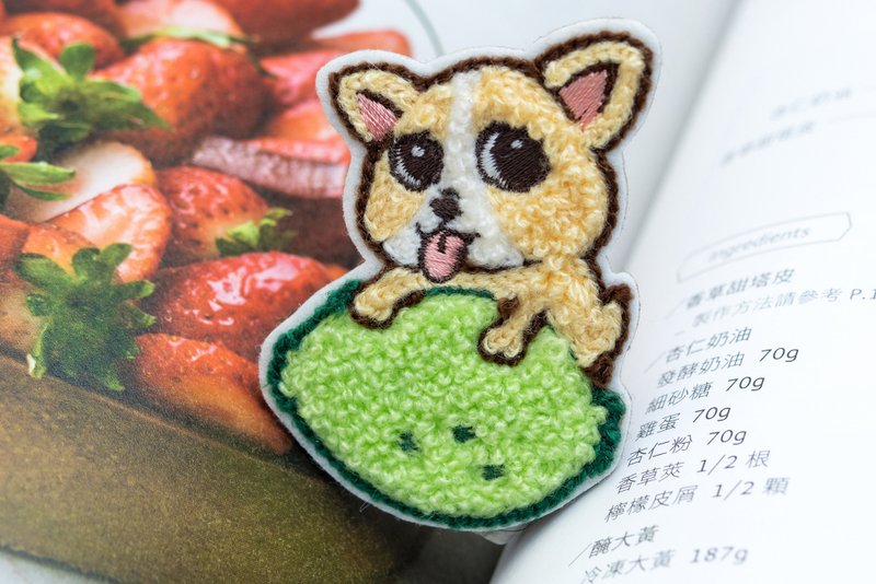 刺绣贴纸【吉娃娃】金吉柠檬 毛巾绣 立体刺绣 DND - 贴纸 - 聚酯纤维 黄色