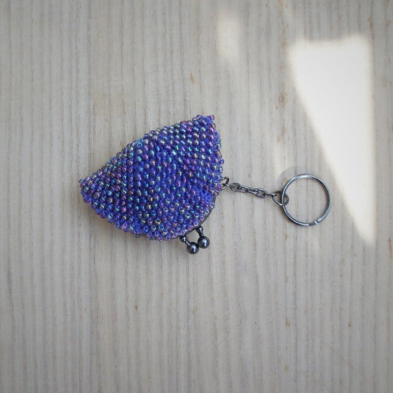 Ba-ba handmade Beads crochet mini-coinpurse No.809 - 皮夹/钱包 - 其他材质 紫色