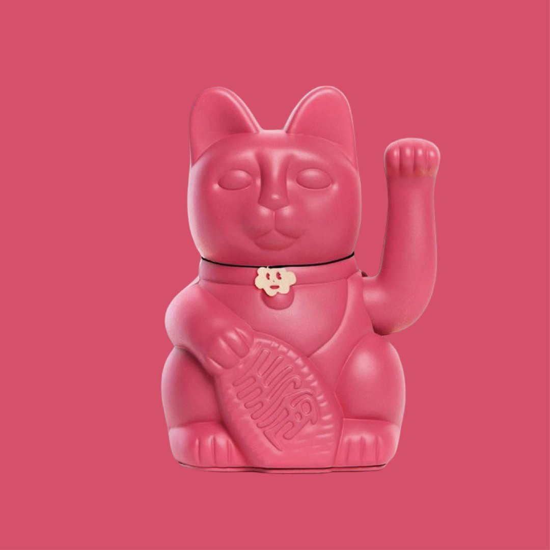 【Diminuto Cielo 招财猫】 Tiny Sky 幸运招财猫 - 紫红色 18CM - 玩偶/公仔 - 其他材质 红色