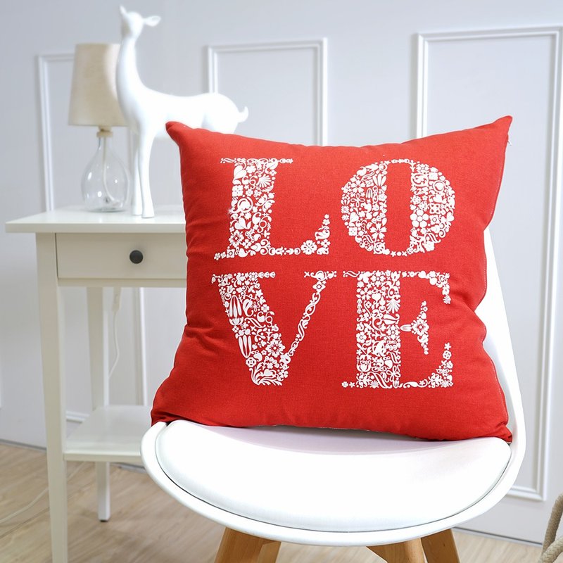 简约系列抱枕-LOVE(1入/50X50CM)双面设计 - 枕头/抱枕 - 棉．麻 