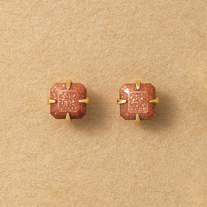 【Second Earrings】 18K 黄金棕石耳环 - 耳环/耳夹 - 贵金属 