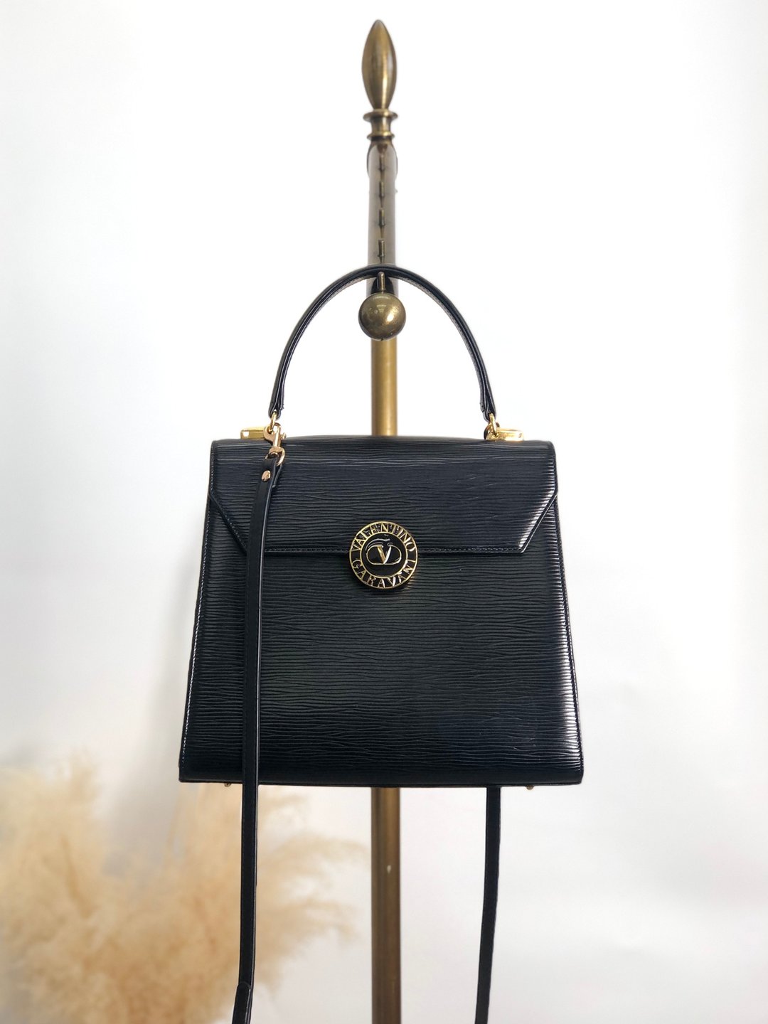 【 日本直送 名牌中古包 】VALENTINO GARAVANI 华伦天奴 侧肩背包 黑色 2way vintage bci5yp - 侧背包/斜挎包 - 真皮 黑色