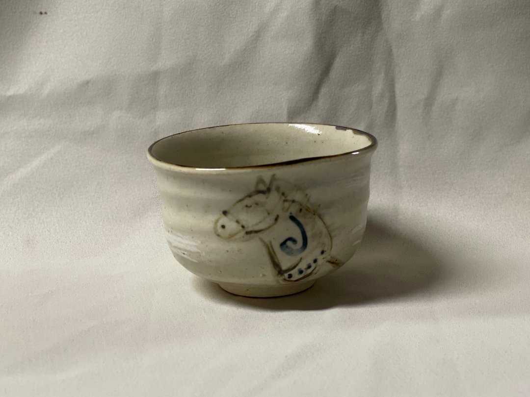 抹茶碗 骏马图案 直径 12cm - 碗 - 陶 