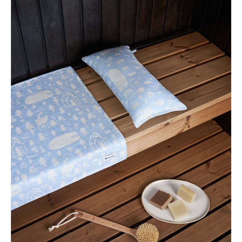 SAUNA提花系列长坐垫 - 毛巾浴巾 - 棉．麻 蓝色