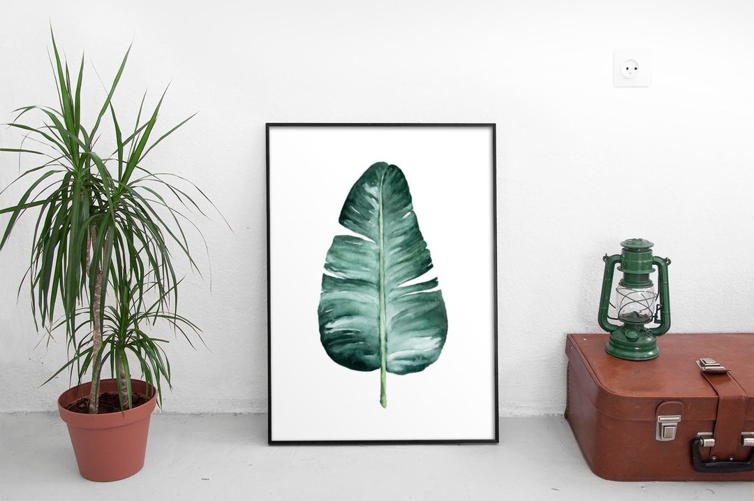 【芭蕉叶】限量版复刻画 | 热带庭院香蕉挂画 | 玄关走廊角落装饰 - 海报/装饰画/版画 - 纸 