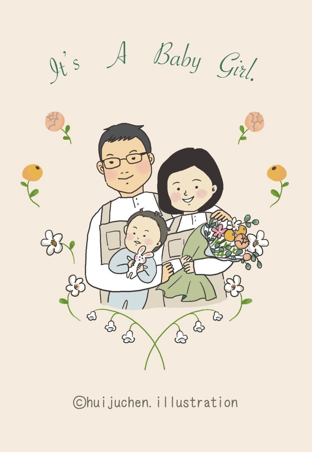 三条の弥月小卡 - 电子手绘真人画像/绘画/插画 - 纸 多色