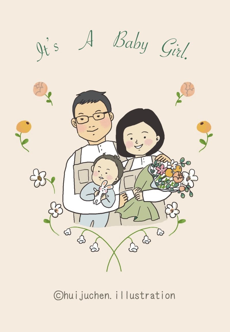 三条の弥月小卡 - 电子手绘真人画像/绘画/插画 - 纸 多色