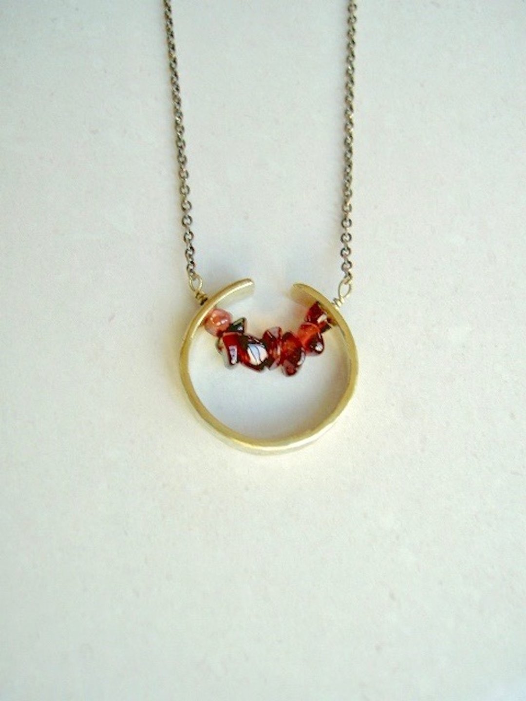 Garnet necklace - 项链 - 宝石 红色