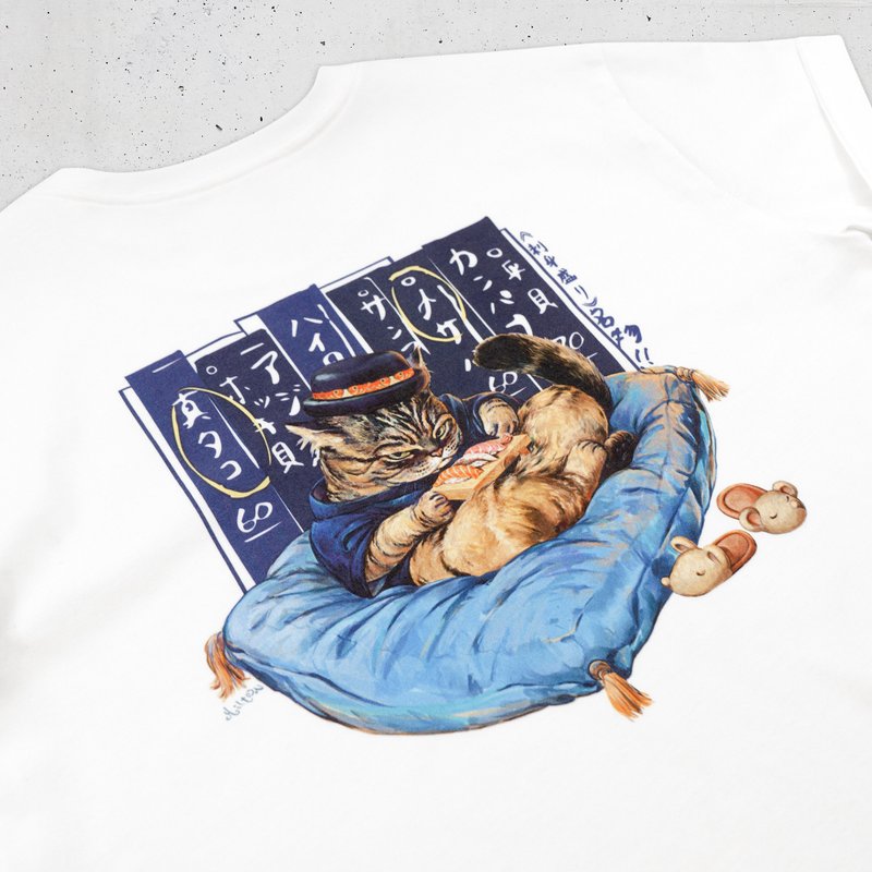 Washoku vs. HK Gourmet - Omakase 中性 T恤 - 白色 - 中性连帽卫衣/T 恤 - 棉．麻 白色