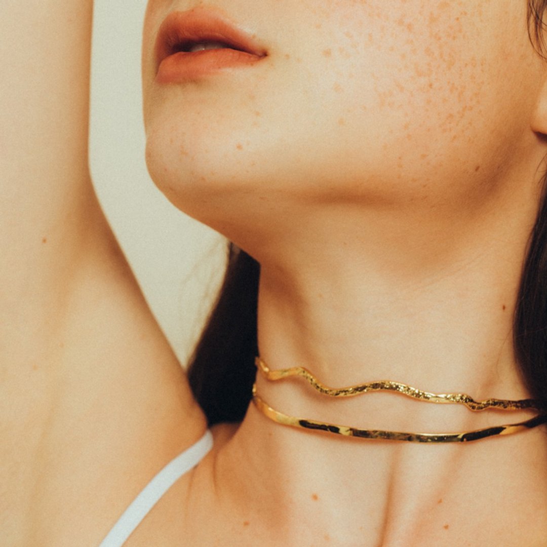 项链 颈圈 Choker - Sharon 两色 金 - 项链 - 铜/黄铜 金色