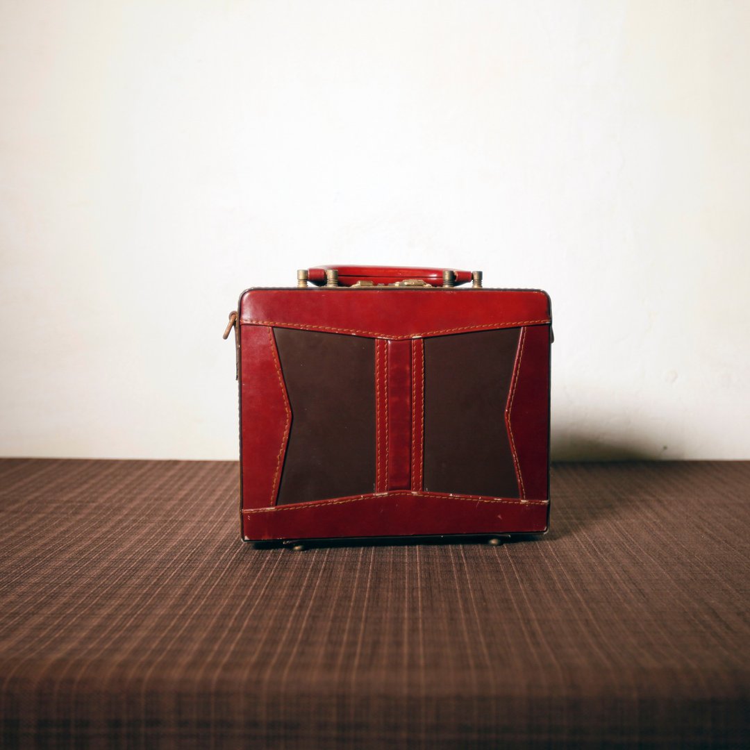 Shika Vintage Bag // 复古皮箱 化妆箱 / 骨董包 旧物 牛皮 老件 经典 仅此一件 - 手提包/手提袋 - 真皮 红色