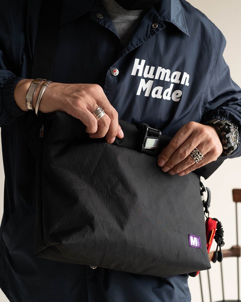 原创卷边设计 X-PAC科技面料快拆磁扣 轻便单肩斜挎包包 男女同款 - 侧背包/斜挎包 - 尼龙 黑色