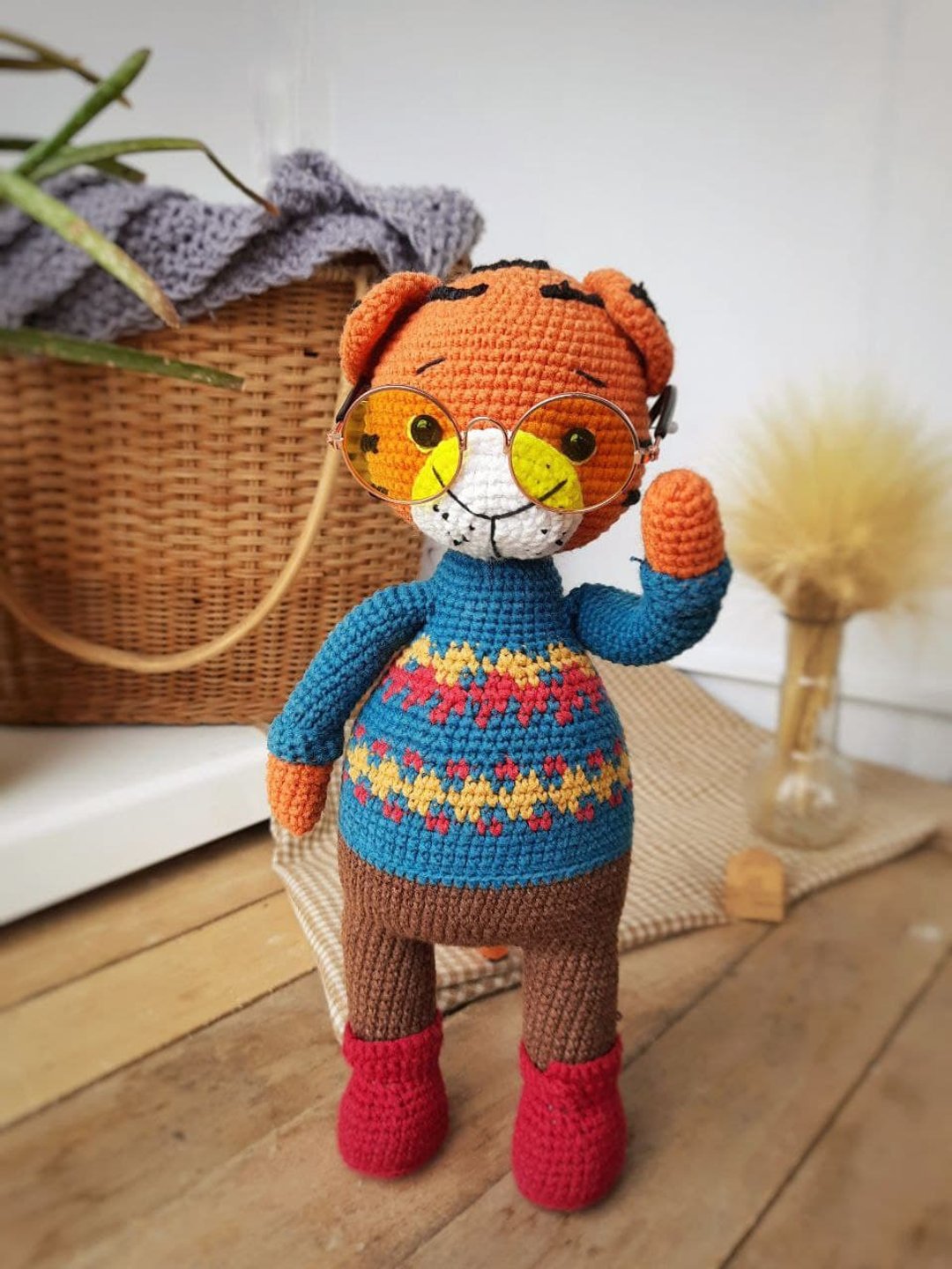 Amigurumi tiger crochet pattern. Amigurumi animal pattern. Big tiger pattern - 线上课程/教学影片 - 其他材质 
