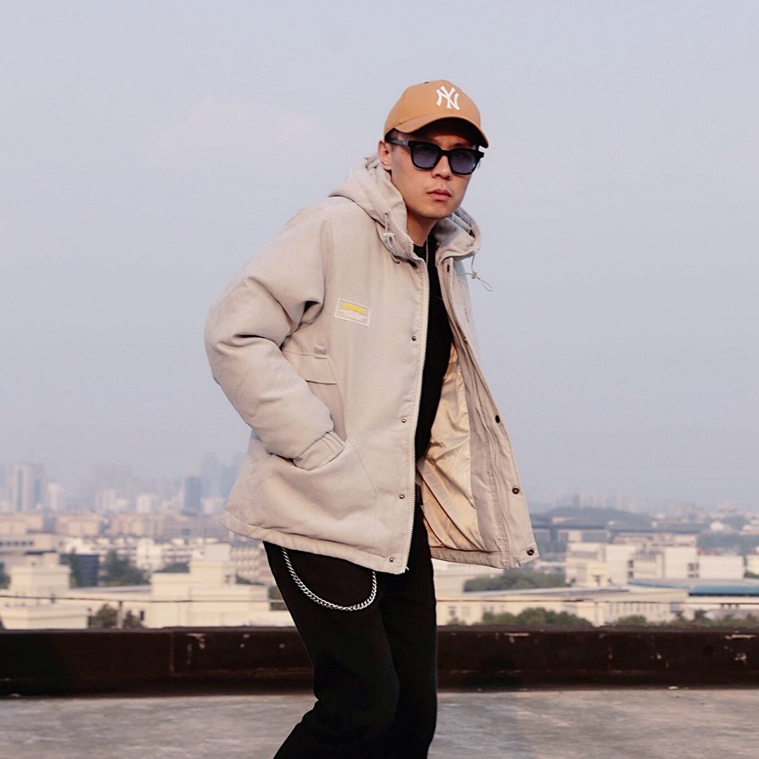 JANWONG 连帽棉衣日系复古保暖棉服男休闲外套 - 男装外套 - 棉 多色