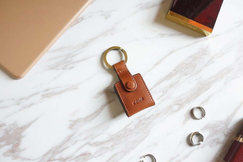 皮扣钥匙圈 - 钥匙链/钥匙包 - 真皮 咖啡色