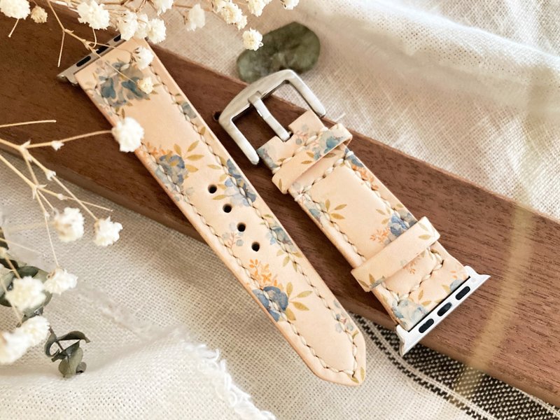 碎花Apple Watch 表带 好好缝 皮革材料包 DIY 意大利 牛皮 - 皮件 - 真皮 多色