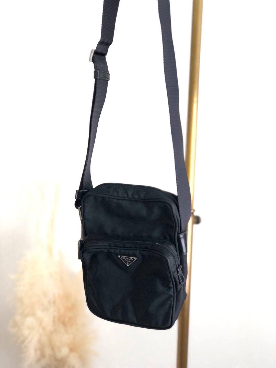 【日本直送，名牌二手包装】PRADA 单肩包黑三角标志尼龙复古复古老xvtn4t - 侧背包/斜挎包 - 尼龙 黑色