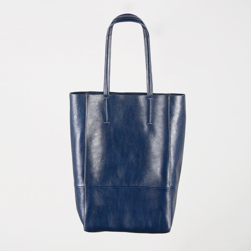 安妮陈大单肩包包女款提包 - 手提包/手提袋 - 真皮 蓝色