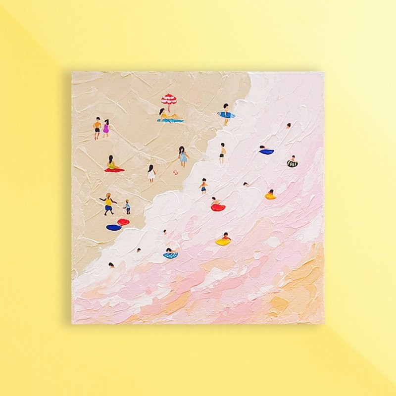 孵画室│台中画室│零基础绘画│肌理画│主题课程-夏日海滩 - 插画/绘画/写字 - 棉．麻 