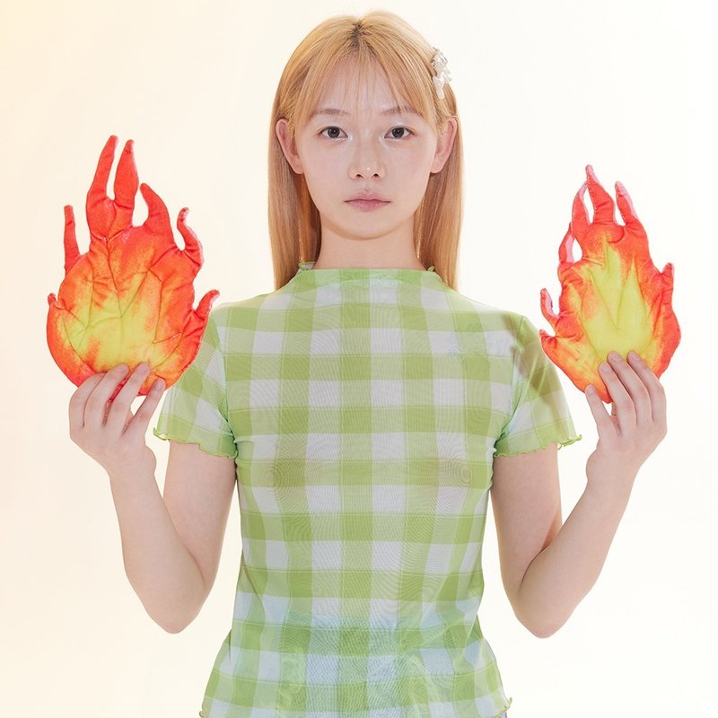 Outlet 格纹网眼蕾丝 - 女装 T 恤 - 聚酯纤维 绿色