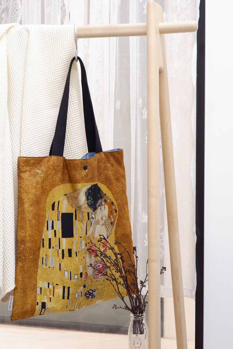 The Kiss 侧肩袋 | 环保袋 | Daily Totebag - 侧背包/斜挎包 - 棉．麻 橘色