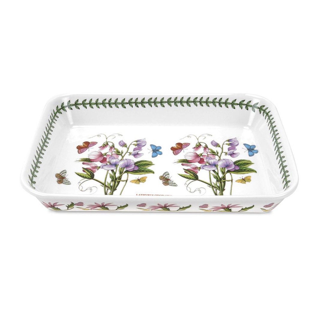 Portmeirion-Botanic Garden 经典植物园系列-36X26CM长方烤盘 - 碗 - 瓷 白色