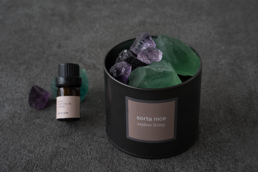 黑碧玺 x 萤石 x 紫水晶 矿石香氛系列 - 摆饰 - 水晶 多色