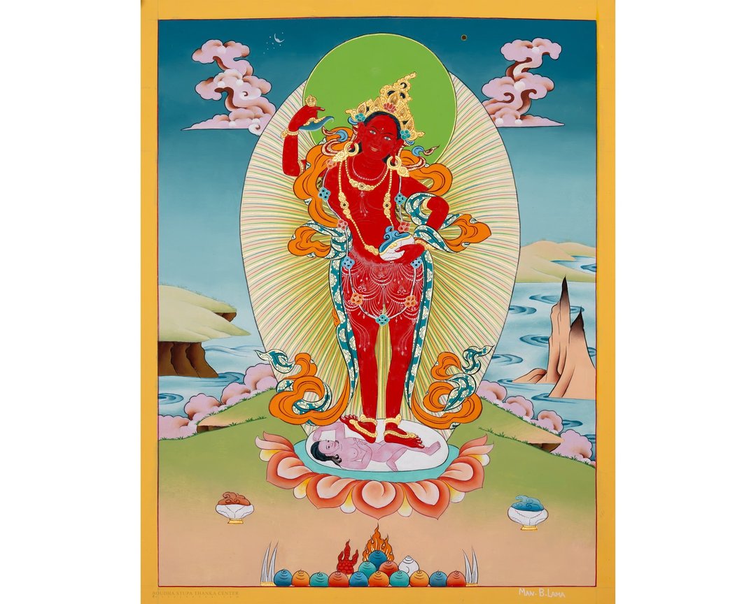 红度母唐卡画 以神圣恩典提升您的灵性装饰 - 墙贴/壁贴 - 其他材质 多色