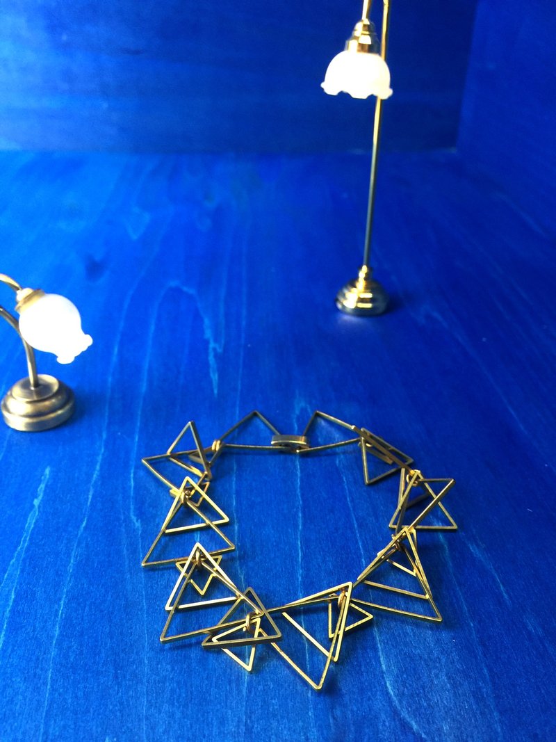 黄铜三角手链 - 手链/手环 - 其他金属 咖啡色