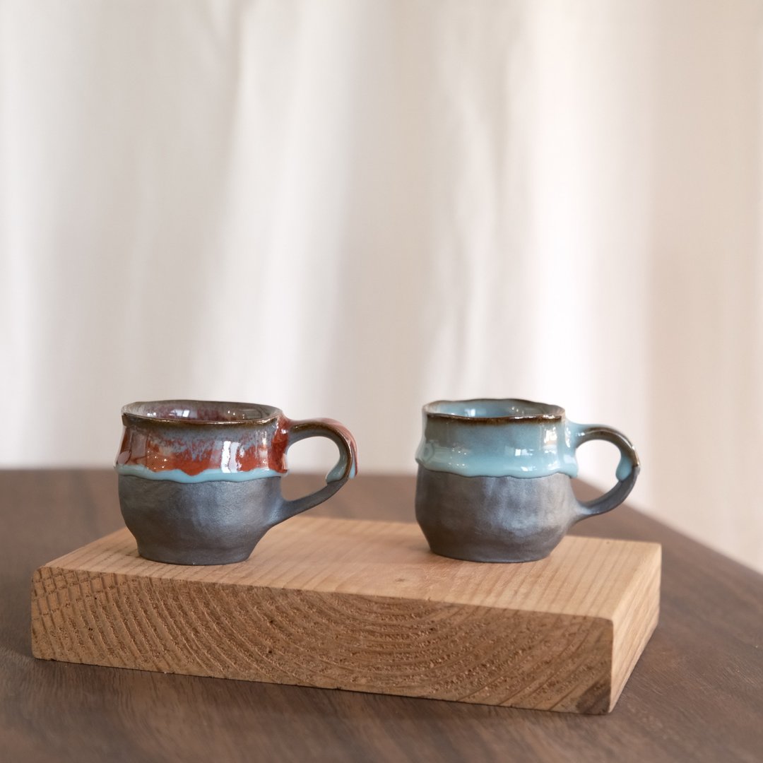 手捏陶器/对杯 - 咖啡杯/马克杯 - 陶 多色