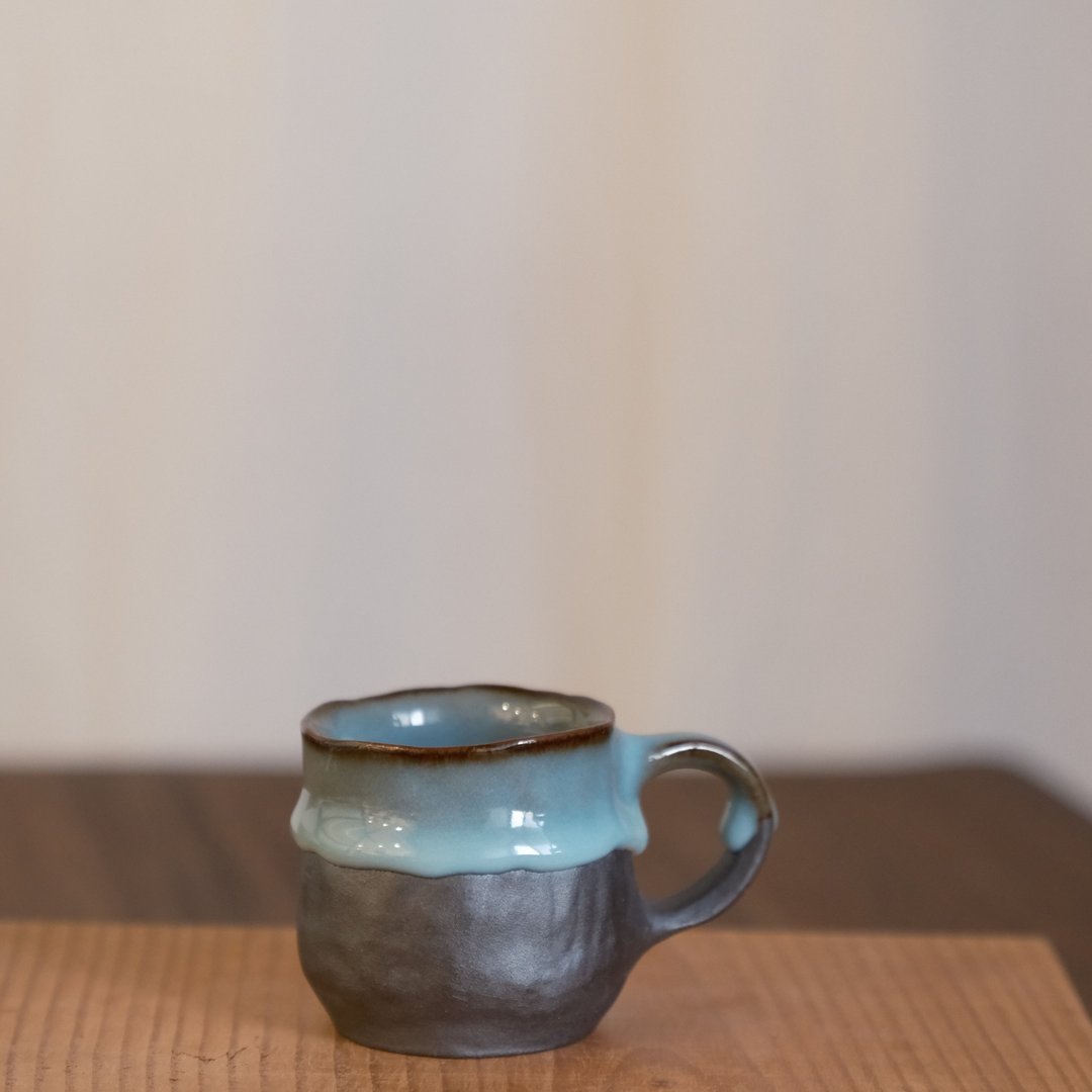手捏陶器/杯子 - 咖啡杯/马克杯 - 陶 蓝色