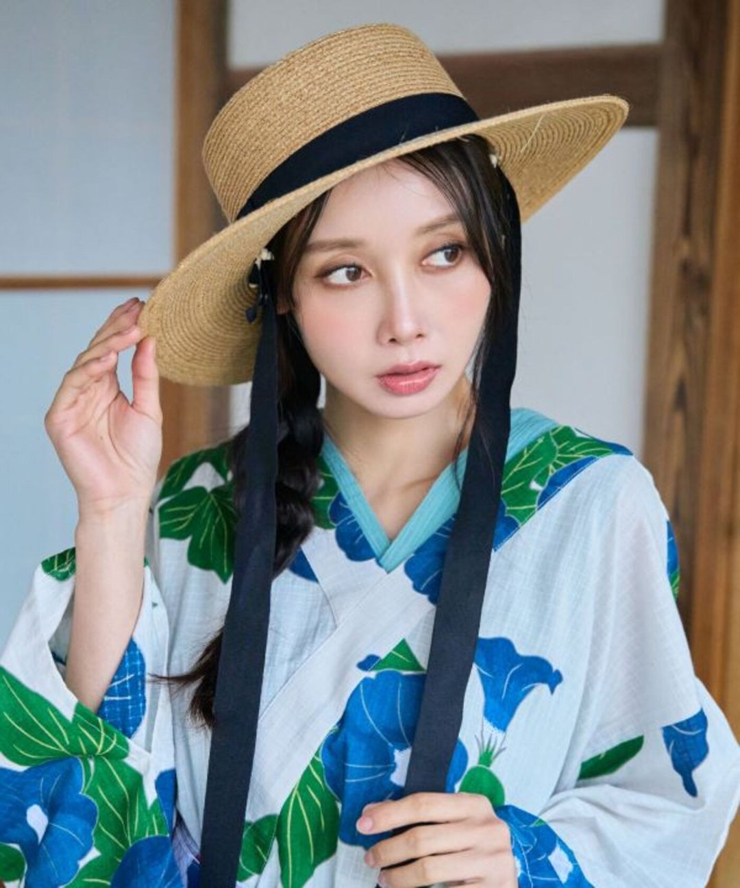 SaibabaEthnique【热门预购】拉菲草绑带草帽 (2 色)7CSP6205 - 帽子 - 聚酯纤维 