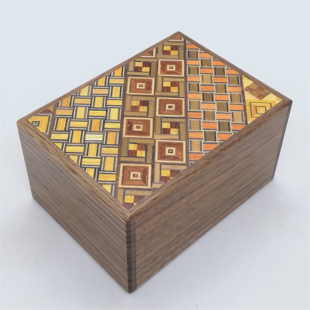 3 sun 18 steps Yosegi / Walnut wood Japanese puzzle box Himitsu-bako - 其他 - 木头 