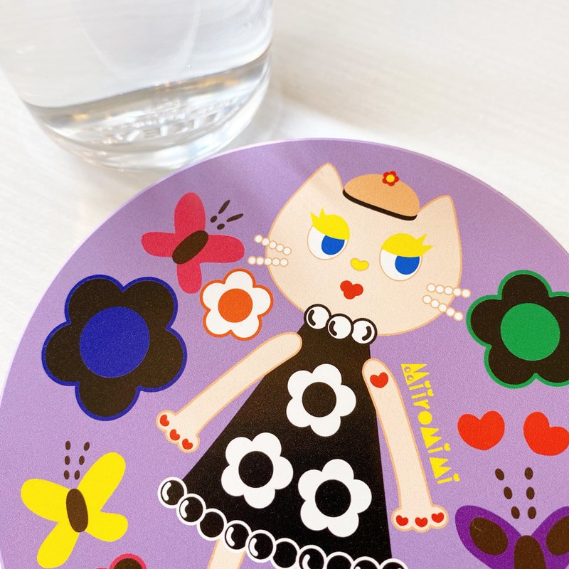 陶瓷杯垫-猫咪 - 杯垫 - 瓷 紫色