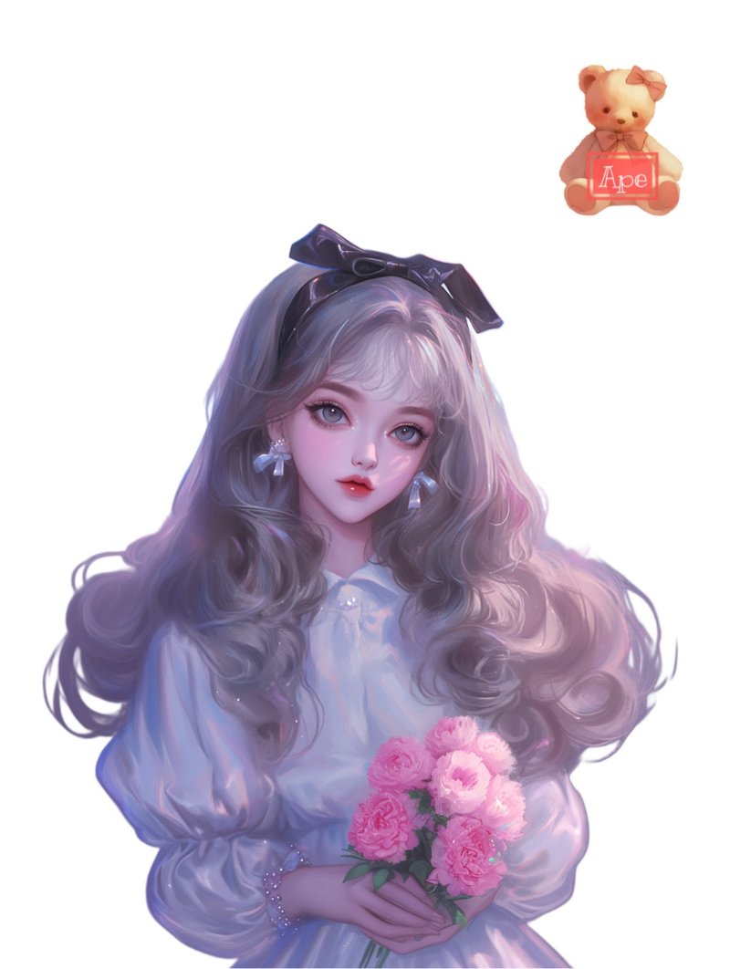 原创人物贴纸、装饰贴纸、5张 - 贴纸 - 纸 