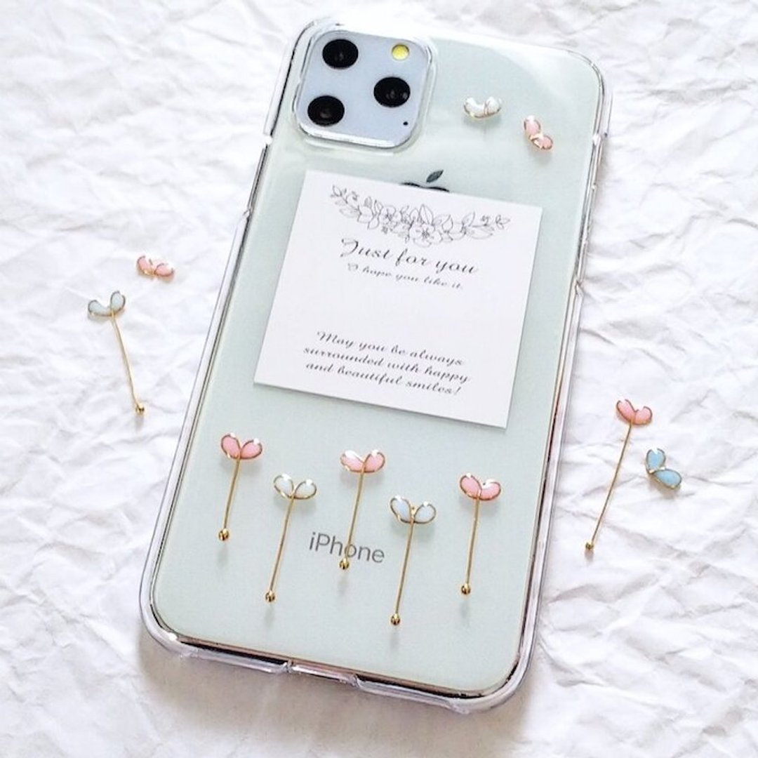 pinkblue heart flower smartphone case - 手机壳/手机套 - 树脂 多色