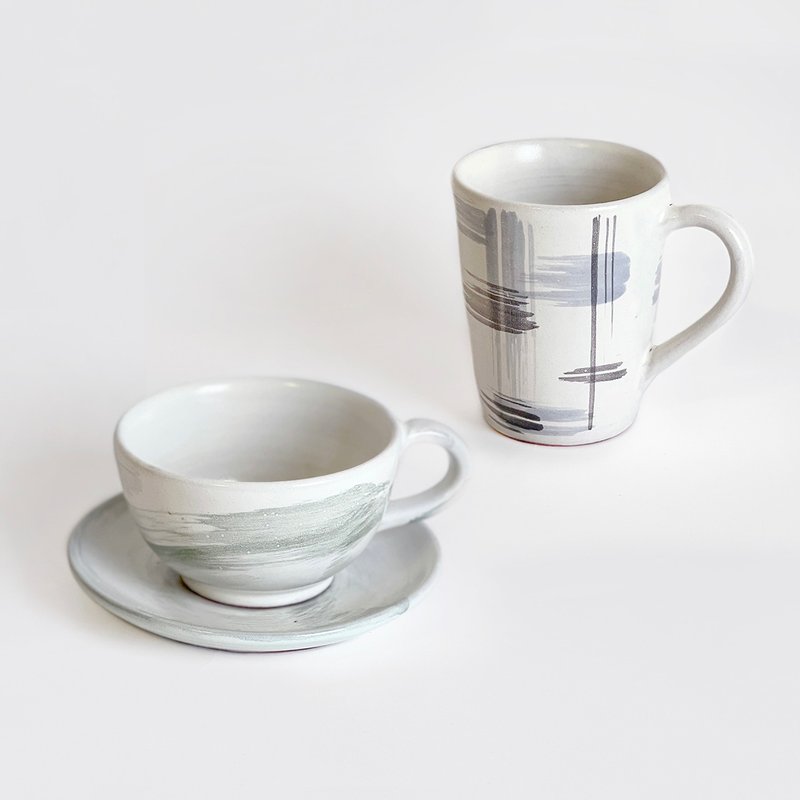 下午茶手绘陶杯_杯盘组 / 马克杯 - 盘子/餐盘/盘架 - 陶 