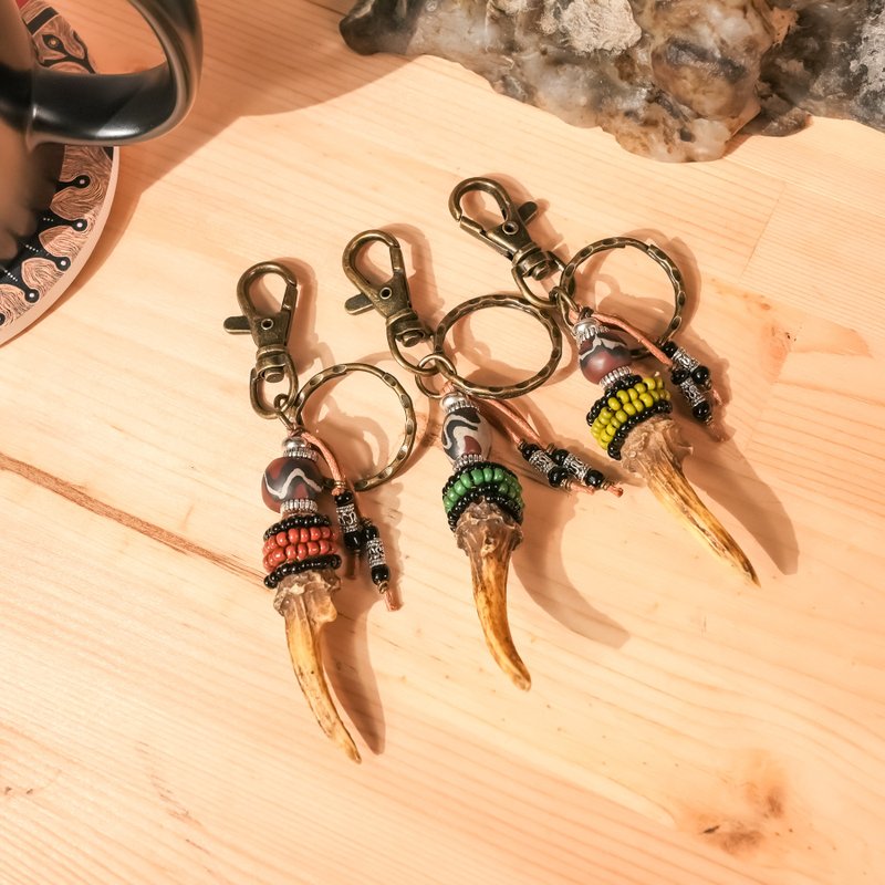 【原风艺站】小羌角钥匙圈 | 原住民 族服 台湾印象 - 钥匙链/钥匙包 - 其他材质 