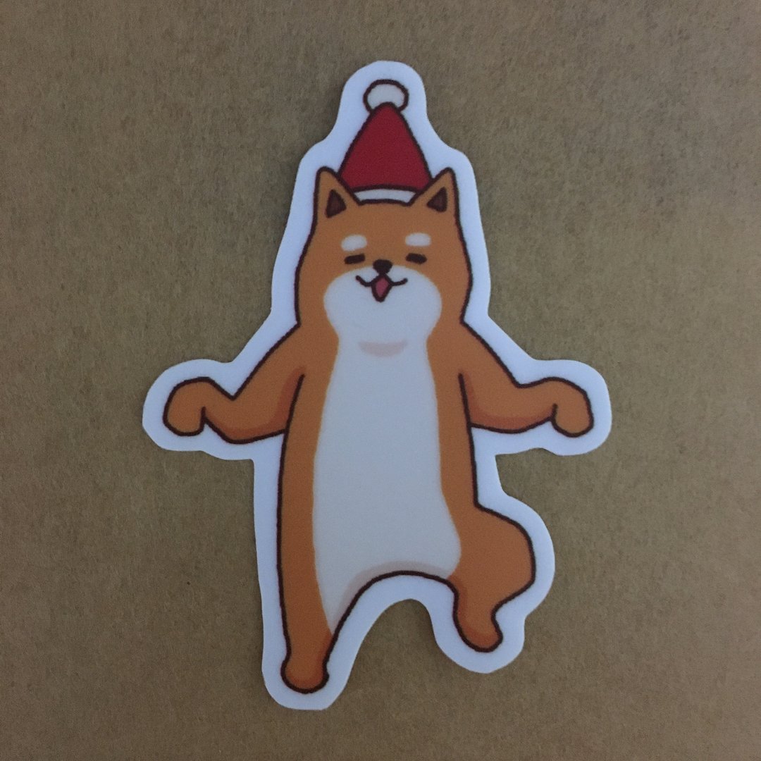 《艺之鱼》柴犬日常趴踢小防水贴纸 –SS0053 - 贴纸 - 纸 橘色