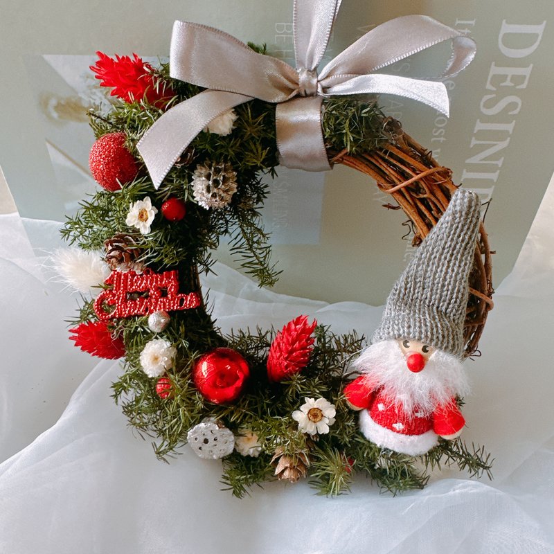 森林迷踪 永生雪松 圣诞花圈 圣诞礼物 圣诞装饰 交换礼物 耶诞 - 干燥花/捧花 - 植物．花 红色