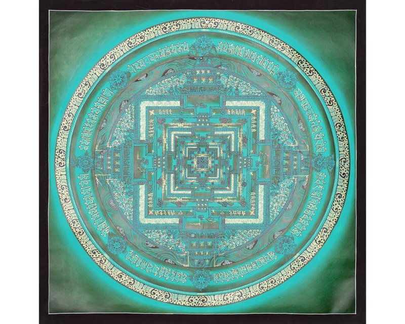 **精妙时轮金刚唐卡——冥想空间的智慧之光** - 墙贴/壁贴 - 其他材质 绿色