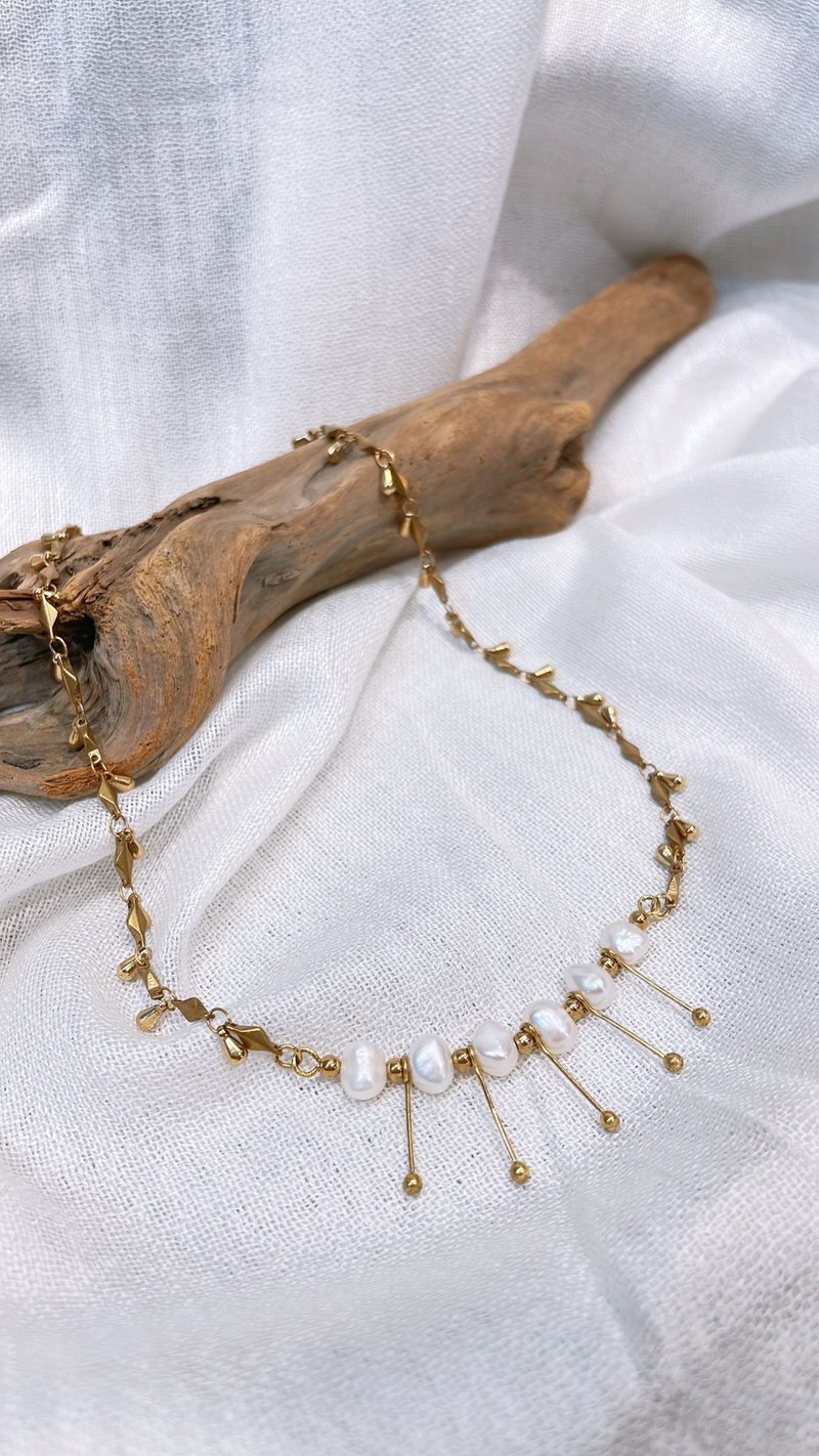 水滴珍珠项链 - 项链 - 其他材质 金色