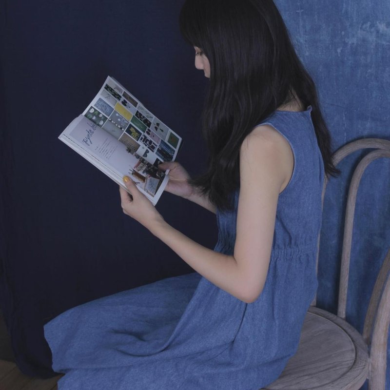 fete牛仔高腰背心连衣裙 原创自制｛chapter 4 } 刺子 - 裙子 - 棉．麻 蓝色