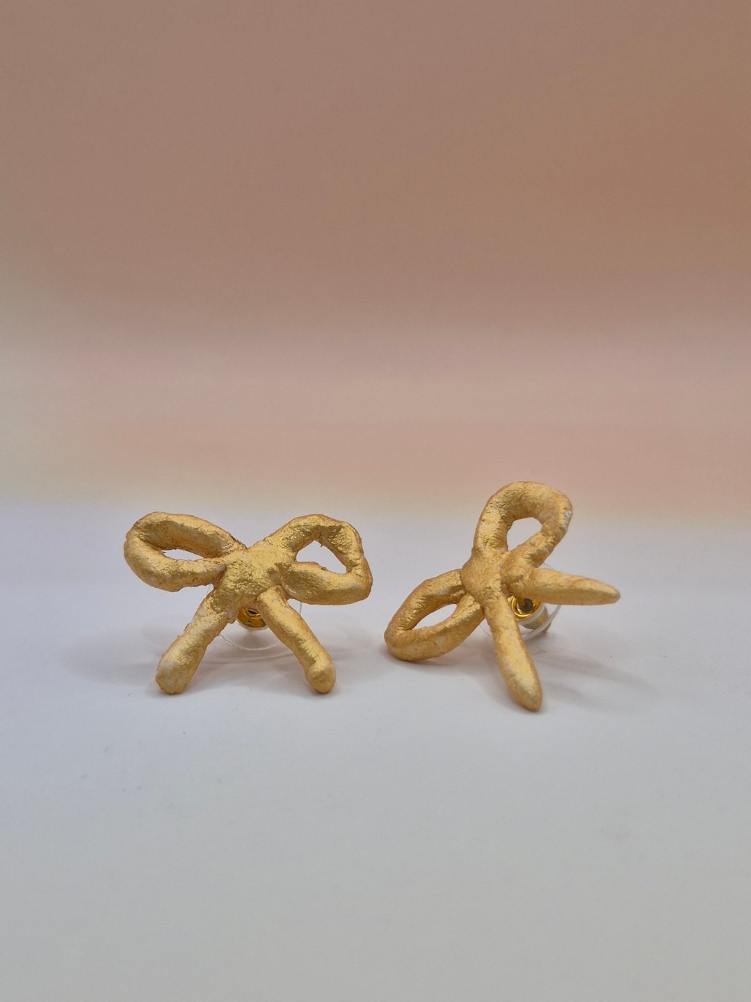 蝴蝶结耳环 - 耳环/耳夹 - 其他材质 