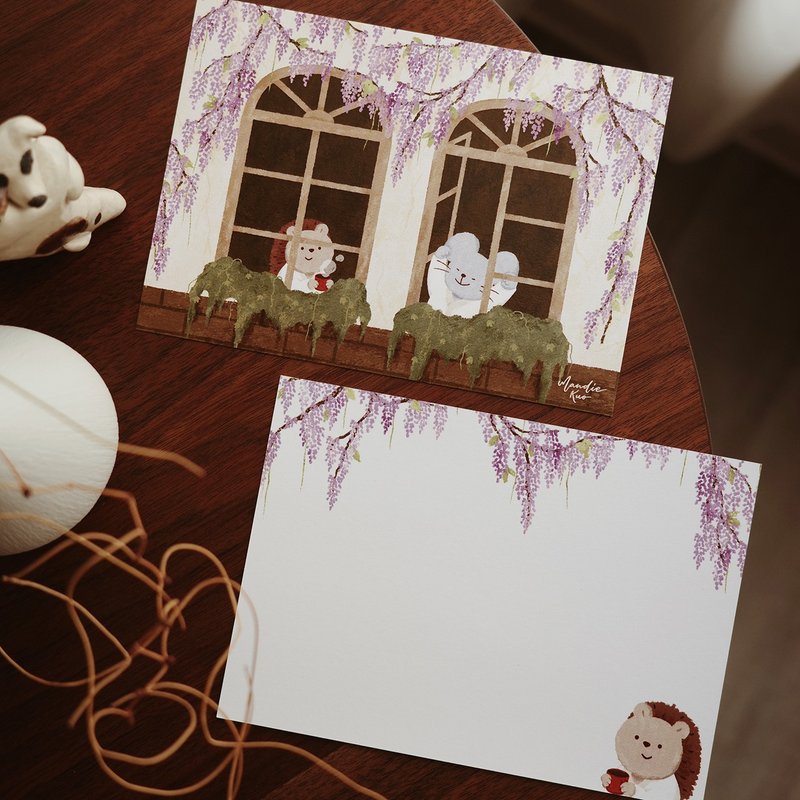 紫藤花下的早晨 曼蒂明信片 - 卡片/明信片 - 纸 紫色