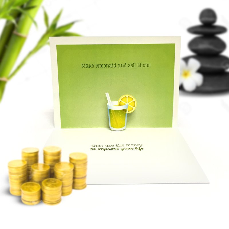 生活给你的柠檬 | 柠檬水卡 | 欢呼卡 | 弹出卡 - 卡片/明信片 - 纸 